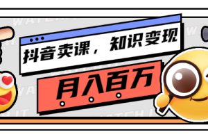 抖音卖课，知识变现、大咖教你如何月入100万（价值699元）