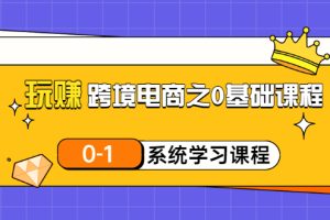 玩赚跨境电商之0基础课程，0-1系统学习课程（20节视频课）