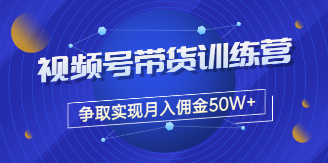 收费4980的《视频号带货训练营》争取实现月入佣金50W+（课程+资料+工具）