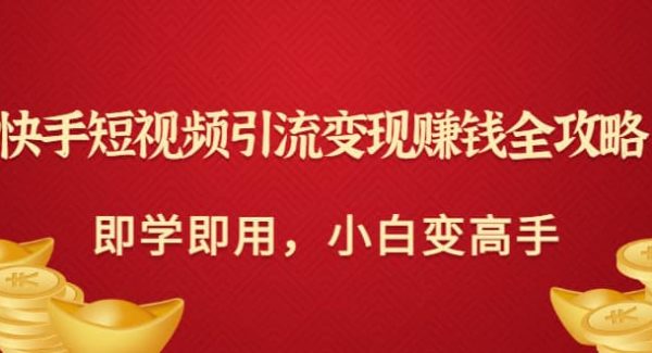 快手短视频引流变现赚钱全攻略：即学即用，小白变高手（价值980元）