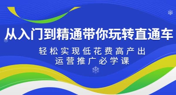 从入门到精通带你玩转直通车：轻松实现低花费高产出，35节运营推广必学课