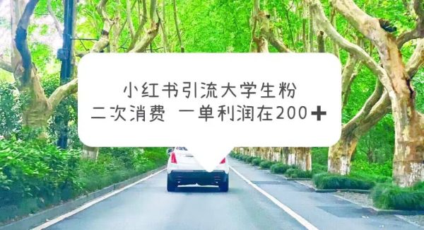 小红书引流大学生粉，变现项目，一单利润在200 （教程 资源）