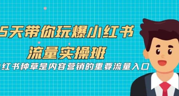 5天带你玩爆小红书流量实操班，小红书种草是内容营销的重要流量入口