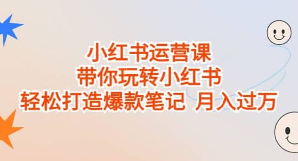 小红书运营课，带你玩转小红书，轻松打造爆款笔记 月入过万