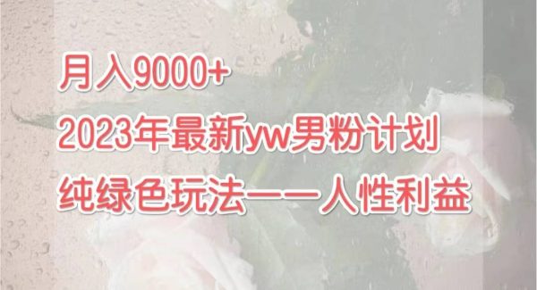 月入9000 2023年9月最新yw男粉计划绿色玩法——人性之利益