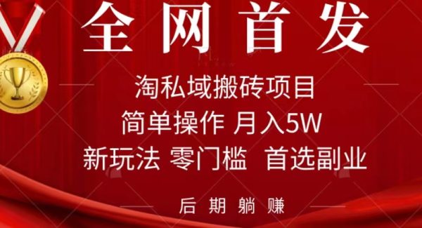 淘私域搬砖项目，利用信息差月入5W，每天无脑操作1小时，后期躺赚